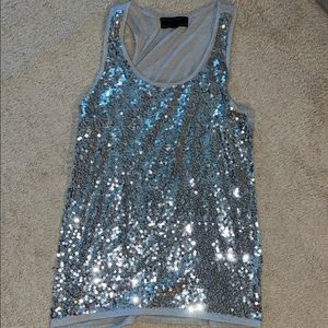 Women’s sequin silver tank top